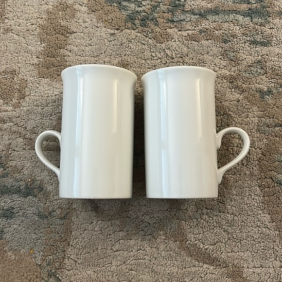 Set of 2 white mugs with low handle - Picture 2 of 6